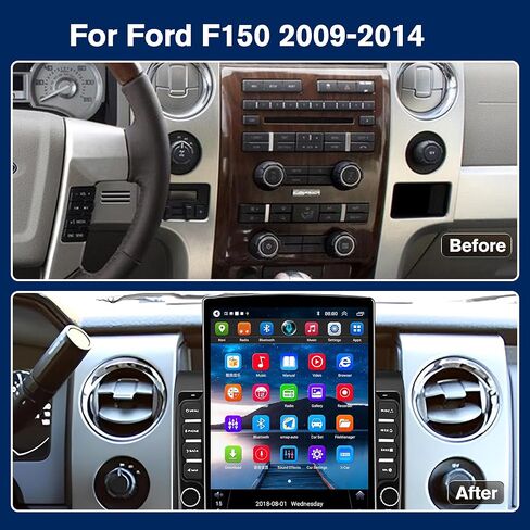 【4G+64GB】 Car Radio Stereo with Wireless Apple Carplay & Android Auto for Ford F150 2009-2014,9.7 Inch IPS Touch Screen Radio Support Real-Time GPS/Bluetooth/Voice Control/WiFi/AHD Camera/SWC/FM in Saudi Arabia