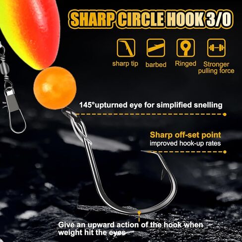 Pompano Rigs for Surf Fishing, 5/10 PCS Pre-Tied Saltwater Fishing Rigs with Triple 3/0 Circle Hooks, Pompano Floats Surf Fishing Tackle in Saudi Arabia
