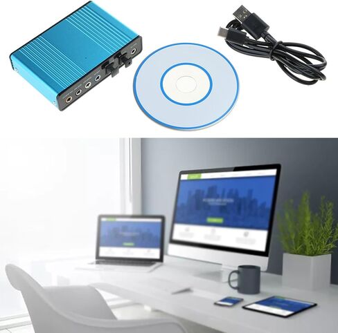بطاقة صوت خارجية USB 5.1/7.1 Soundbox صوت محيطي ديناميكي ثلاثي الأبعاد يصل إلى 6 مكبرات صوت في وقت واحد وتشغيل in Kuwait