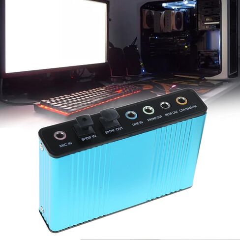 بطاقة صوت خارجية USB 5.1/7.1 Soundbox صوت محيطي ديناميكي ثلاثي الأبعاد يصل إلى 6 مكبرات صوت في وقت واحد وتشغيل in Kuwait