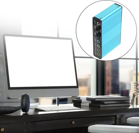 بطاقة صوت خارجية USB 5.1/7.1 Soundbox صوت محيطي ديناميكي ثلاثي الأبعاد يصل إلى 6 مكبرات صوت في وقت واحد وتشغيل in Kuwait