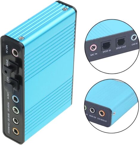 بطاقة صوت خارجية USB 5.1/7.1 Soundbox صوت محيطي ديناميكي ثلاثي الأبعاد يصل إلى 6 مكبرات صوت في وقت واحد وتشغيل in Kuwait