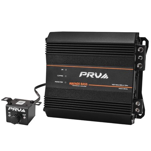 PRV Audio 1400 Watts Monoblock Class D Subwoofer Amplifier RS1400 BASS 1 Ohm – 12 Volts Car Amp, Built-in Crossover, Bass Boost, Smart Fans with Remote Sub Level Control Bass Knob Included in Saudi Arabia