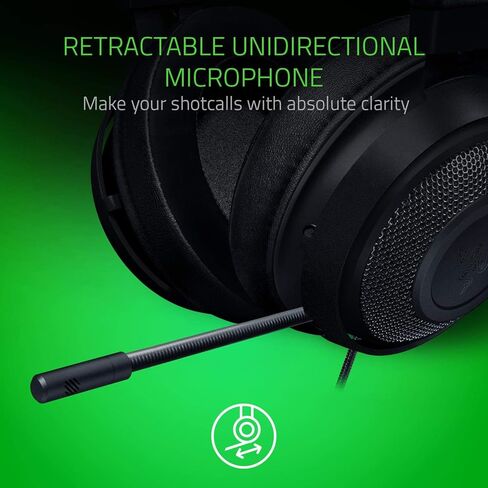Razer Kraken 7.1 V2: 7.1 Surround Sound - Retractable Noise-Cancelling Mic - Lightweight Aluminum Frame - Gaming Headset Works with PC, PS4, Xbox One, Switch, & Mobile Devices - Black in Saudi Arabia