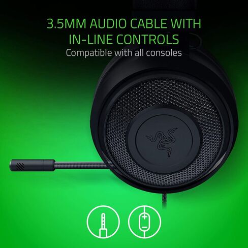 Razer Kraken 7.1 V2: 7.1 Surround Sound - Retractable Noise-Cancelling Mic - Lightweight Aluminum Frame - Gaming Headset Works with PC, PS4, Xbox One, Switch, & Mobile Devices - Black in Saudi Arabia