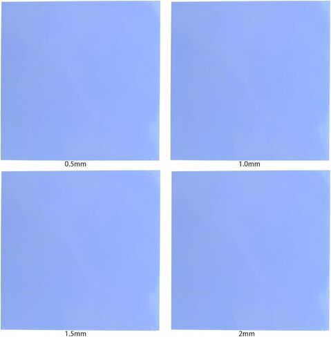 4PCS 100x100mm 0.5/1/1.5/2mm Heat Resistant Silicone Thermal Pad Laptop Cooling Pad Suitable for Electronic Electrical Product Control Board in Kuwait