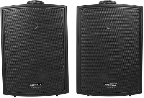 Rockville HP5S BK 5.25 in Black 420W Peak/140W RMS Marine Outdoor Indoor Swivel Wall Mount Home Speakers, Swivel Bracket for Boats, Weather Resistant, for Boat Sound Systems, 2-Pairs in Saudi Arabia