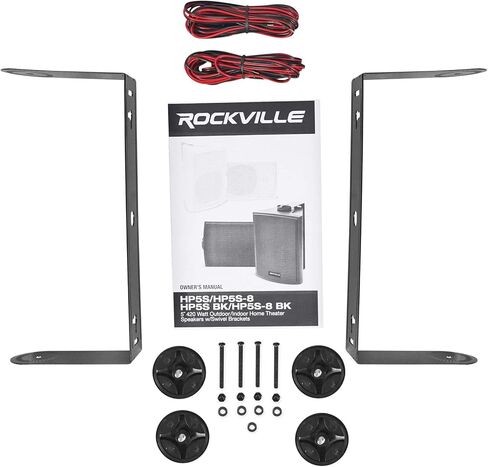 Rockville HP5S BK 5.25 in Black 420W Peak/140W RMS Marine Outdoor Indoor Swivel Wall Mount Home Speakers, Swivel Bracket for Boats, Weather Resistant, for Boat Sound Systems, 2-Pairs in Saudi Arabia