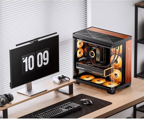 ​JONSBO TK-4 Wood ATX PC Case,Mid Tower Computer Case,Bi-Bent Surround View Glass,Aluminum Alloy, Standard 6 * 140mm + 2 * 92mm Fan,ATX SP Back-Connect(BTF) MB /460GPU/200PSU,Type-C Jack, Wood in Saudi Arabia