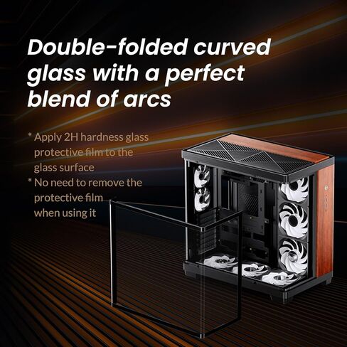 ​JONSBO TK-4 Wood ATX PC Case,Mid Tower Computer Case,Bi-Bent Surround View Glass,Aluminum Alloy, Standard 6 * 140mm + 2 * 92mm Fan,ATX SP Back-Connect(BTF) MB /460GPU/200PSU,Type-C Jack, Wood in Saudi Arabia