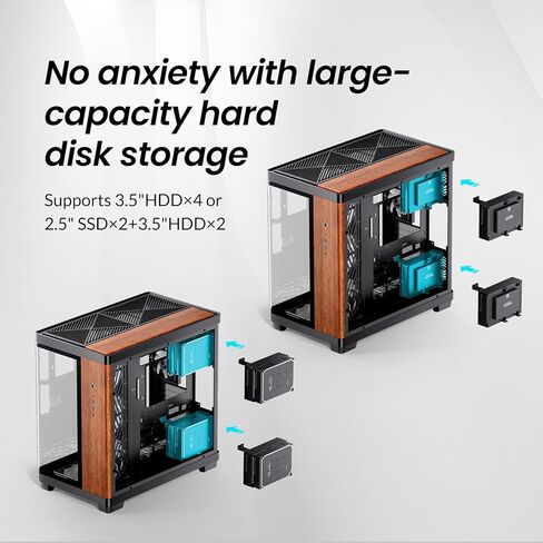 ​JONSBO TK-4 Wood ATX PC Case,Mid Tower Computer Case,Bi-Bent Surround View Glass,Aluminum Alloy, Standard 6 * 140mm + 2 * 92mm Fan,ATX SP Back-Connect(BTF) MB /460GPU/200PSU,Type-C Jack, Wood in Saudi Arabia
