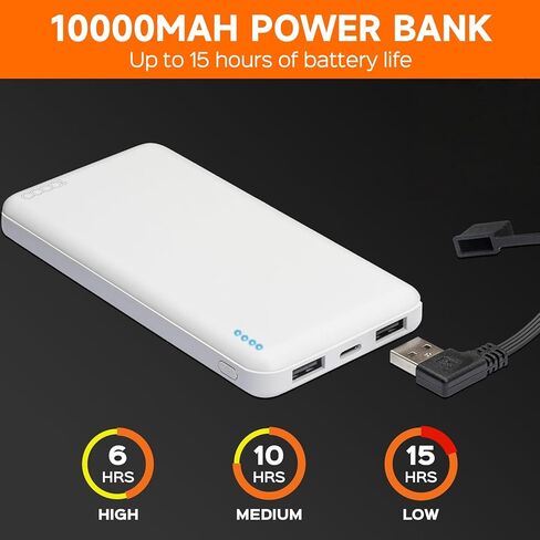 Heated Hand Warmer Pouch, PU Leather Electric Heated Hand Muff, With10000mAh Rechargeable Power Bank Hand Warmer, 3 Levels Heating for Football, Hunting,Fishing,Camping.(Power Bank Included) in Kuwait