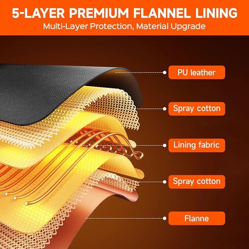 Heated Hand Warmer Pouch, PU Leather Electric Heated Hand Muff, With10000mAh Rechargeable Power Bank Hand Warmer, 3 Levels Heating for Football, Hunting,Fishing,Camping.(Power Bank Included) in Kuwait