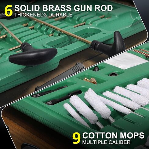 Gun Cleaning Kit, Handgun Shotgun Pistol Universal Cleaning Kit with All Brass High-end Brushes, Jags, Reinforced and Lengthened Rods in Saudi Arabia