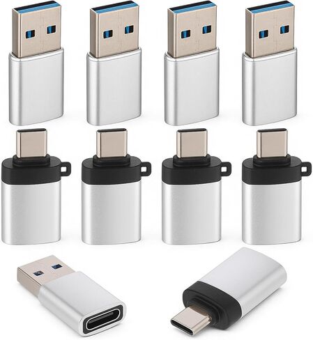 USBA to USBC Adapter,10 Pack USB to USB C Adapter, TypeC to USBA Male Female OTG Converter for Smartphone, PC, Laptop, Tablet, Keyboard etc in Saudi Arabia