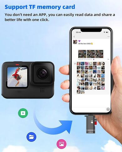 محول Lightning إلى USB كابل OTG Micro SD (2 في 1) لهاتف IPhone 14 13 Pro Max لأجهزة Apple لقارئ بطاقات IPad وكاميرا رقمية محرك فلاش أنثى وإضاءة ذكر محول هاتف وسلك MFI اتصال TF in Saudi Arabia