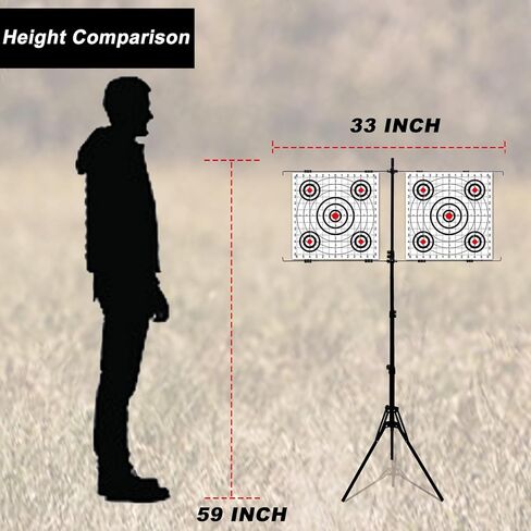 Atflbox Adjustable Paper Target Holder with 10pcs Target Papers for Outdoor, Paper Targets Stand for BB Gun, Airsoft, Airgun Backyard Shooting Practice in Saudi Arabia
