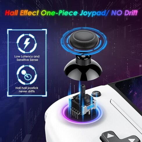 وحدات تحكم JORREP Switch لجهاز Nintendo Switch/OLED، لوحة تحكم من قطعة واحدة بتأثير Hall، وحدة تحكم احترافية لاسلكية محمولة RGB، عصا تحكم Hall/وحدة تحكم توربو / 4 مستويات اهتزاز/حركة in Kuwait