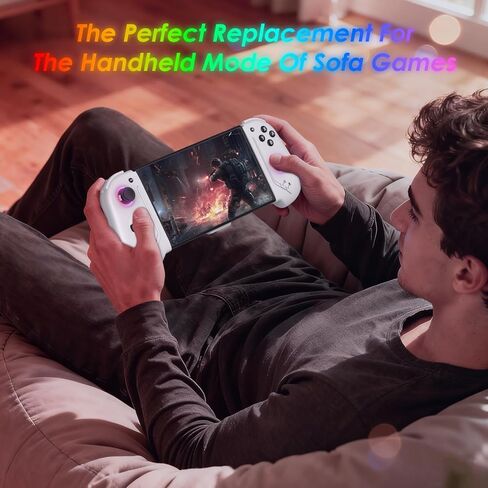 وحدات تحكم JORREP Switch لجهاز Nintendo Switch/OLED، لوحة تحكم من قطعة واحدة بتأثير Hall، وحدة تحكم احترافية لاسلكية محمولة RGB، عصا تحكم Hall/وحدة تحكم توربو / 4 مستويات اهتزاز/حركة in Kuwait