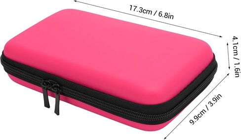 حقيبة سفر ذات غلاف صلب مع 8 فتحات ألعاب ووحدة تخزين الملحقات لوحدات تحكم 3DS XL و2DS XL وDSi XL (أسود) (وردي) in Kuwait