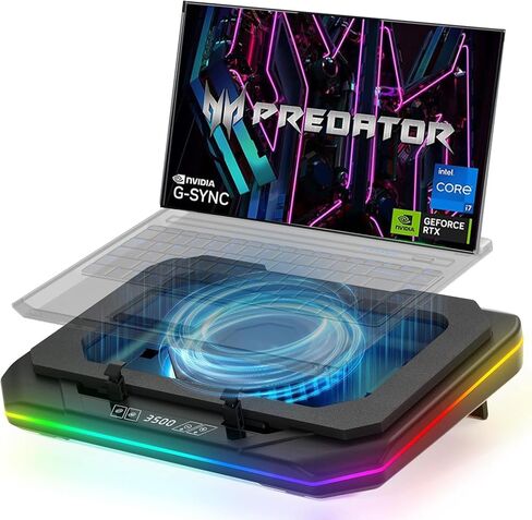 Cooling Pad for Acer Predator Helios 300 PH315 53 54 55 55s PH317 56 Gaming Laptop,Cooler with Powerful Turbo Cooling Fan Can Fast Cooling CPU+GPU 40°C,Variable Speed,6 RGB Light Mode,Touch Control in Saudi Arabia