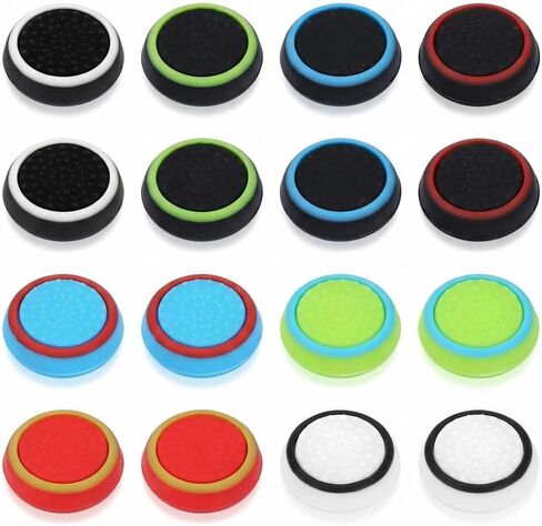 PS5 PS4 Thumb Grips - 8 Pairs Controller Grips Replacement for ps5 ps4, Anti-Slip Silicone Joystick Caps Cover, Analog Stick Caps Accessories for PlayStation 5/4 Controller, 8 Colors in Saudi Arabia