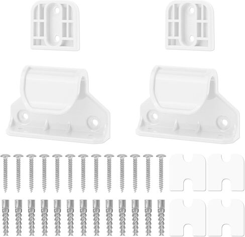 Retractable Baby Safety Gate Replacement Parts Kit, White Baby Safety Gate Hardware Extension Set with 2 Latches 2 Brackets 13 Screws 13 Expansion Tubes in Kuwait