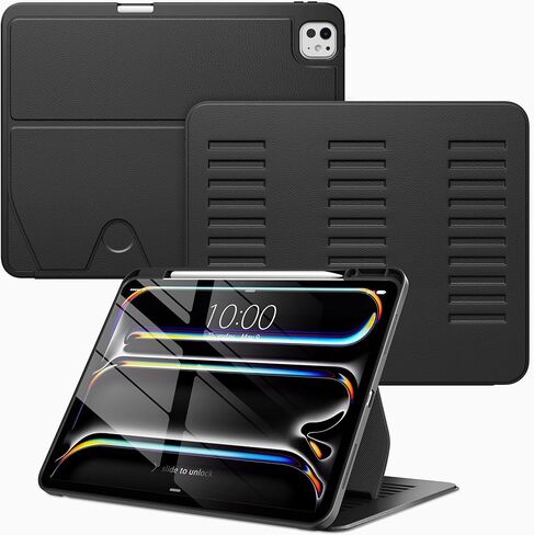 VIKESI Case for iPad iPad Pro 13-inch M5 or M4 Released in 2025 or 2024,Multiple Angles Magnetic Stand Cover,Shockproof Soft Back,Pencil Holder,and Auto Sleep/Wake,Black in Saudi Arabia