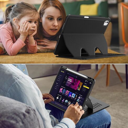 VIKESI Case for iPad iPad Pro 13-inch M5 or M4 Released in 2025 or 2024,Multiple Angles Magnetic Stand Cover,Shockproof Soft Back,Pencil Holder,and Auto Sleep/Wake,Black in Saudi Arabia