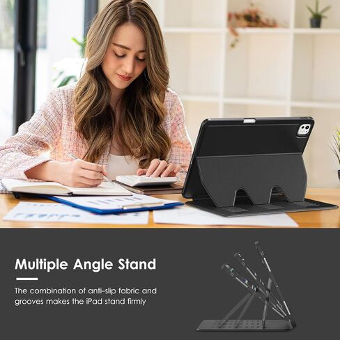 VIKESI Case for iPad iPad Pro 13-inch M5 or M4 Released in 2025 or 2024,Multiple Angles Magnetic Stand Cover,Shockproof Soft Back,Pencil Holder,and Auto Sleep/Wake,Black in Saudi Arabia