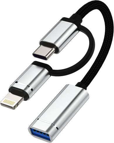 محول كابل iPhone OTG USB-A أنثى إلى USB C Lightning Male محول Thunderbolt كاميرا ماوس منفذ سلك نوع 3.0 دونجل متوافق مع Samsung S22 14 13 12 Pro لأجهزة Apple iPad Air 4 MacBook in Saudi Arabia