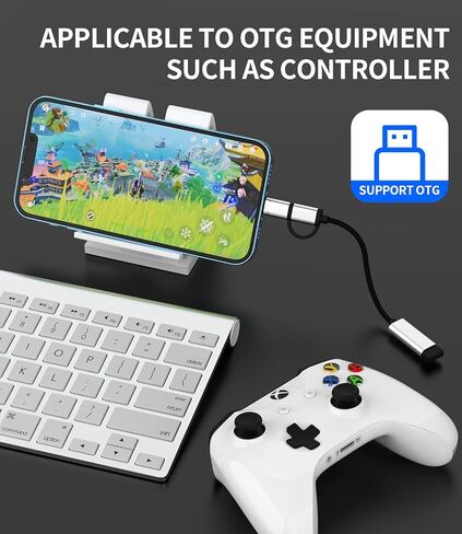 محول كابل iPhone OTG USB-A أنثى إلى USB C Lightning Male محول Thunderbolt كاميرا ماوس منفذ سلك نوع 3.0 دونجل متوافق مع Samsung S22 14 13 12 Pro لأجهزة Apple iPad Air 4 MacBook in Saudi Arabia