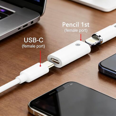 Charger Adapter Compatible with Apple Pencil 1st Generation, USB C to Lightning Adaptor Replacement for iPad 10th 2022, 11th A16 2025 Gen Type C Connector in Saudi Arabia
