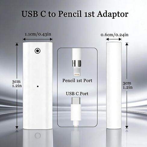 Charger Adapter Compatible with Apple Pencil 1st Generation, USB C to Lightning Adaptor Replacement for iPad 10th 2022, 11th A16 2025 Gen Type C Connector in Saudi Arabia