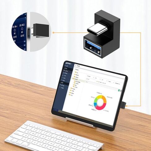 محول chenyang USB C إلى USB، USB C ذكر إلى USB 3.0 أنثى، محول OTG بزاوية 180 درجة على شكل حرف U للهاتف اللوحي والكمبيوتر المحمول in Saudi Arabia