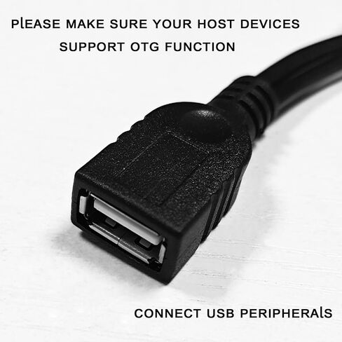 كابل OTG لجهاز Fire TV Stick 4K Max Lite Cube SNES Mini PlayStation Classic، 2 حزمة محول Micro USB إلى USB OTG مع الطاقة، سلك تمديد 0.6 قدم، متوافق مع Raspberry Pi Zero والمزيد in Saudi Arabia