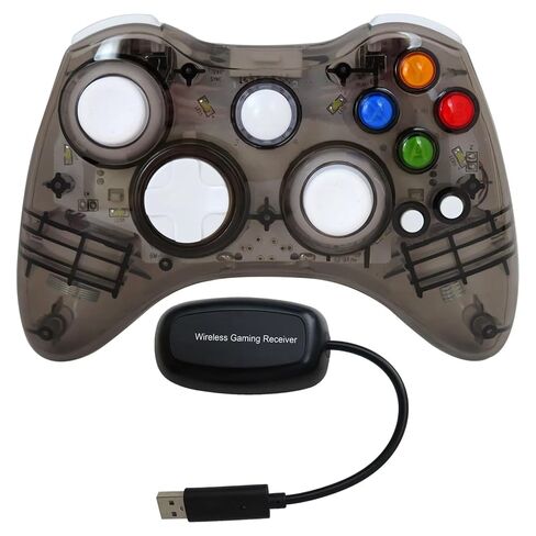 لوحة ألعاب LED لاسلكية خضراء من KEQISIQI لوحدة تحكم Xbox 360، لجهاز Microsoft Xbox 360 والكمبيوتر الشخصي، عصا تحكم مطورة ولوحة ألعاب اهتزاز مزدوجة لنظام التشغيل Windows 11/10/8/7 in Kuwait