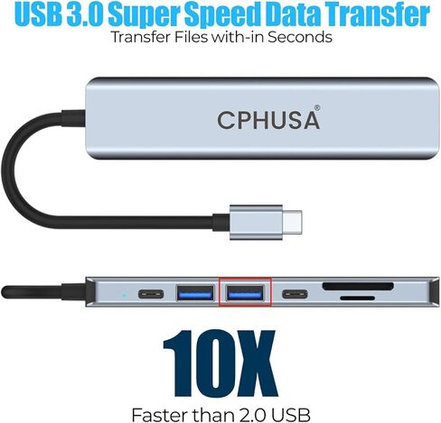 USB-C Hub 7-in-1 Multiport Adapter – 4K@30Hz HDMI, USB 3.0, USB 2.0, 100W PD Charging, SD/TF Card Reader – USB-C Docking Station for MacBook Pro/Air, Chromebook, Dell, HP & Type-C Devices in Saudi Arabia