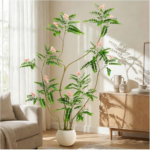 شجرة السماق الاصطناعية: شجرة ماهونيا فورتوني الصناعية بطول 6 أقدام، نبات أرضي مزيف واقعي، أوراق حريرية وفروع أنيقة في وعاء نبات صناعي للديكور البسيط، المنزل الداخلي، مكتب سالا، الفندق، استوديو الفناء in Kuwait