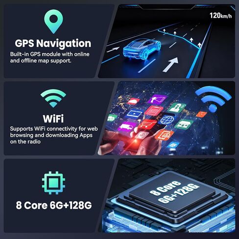 [8 Core 6G+128G] ستيريو سيارة Android 15 لسيارة شيفروليه تشيفي إكوينوكس 2016-2018 مع CarPlay Android Auto، شاشة لمس 10.1 بوصة راديو سيارة مع رابط مرآة WiFi/GPS DSP BT FM/RDS HiFi+كاميرا احتياطية in Saudi Arabia