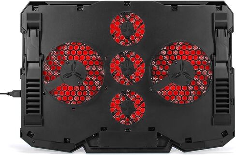 Enhance Cryogen 2 Laptop Cooling Pad (Red) - Upto 17" Screen Size Notebook, Gaming Console Support - 5 Fan(s) - 523.6 gal/min - Red in Saudi Arabia