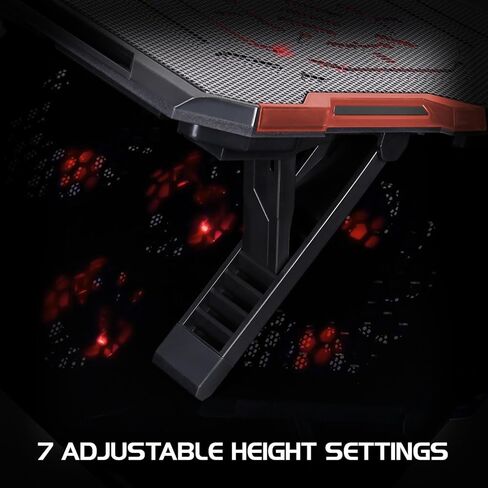 Enhance Cryogen 2 Laptop Cooling Pad (Red) - Upto 17" Screen Size Notebook, Gaming Console Support - 5 Fan(s) - 523.6 gal/min - Red in Saudi Arabia