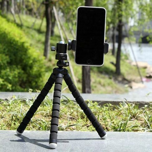 Tripod for Cell Phone, Steady Base for Selfies Video Calls & Tabletop Recording, Multi-Surface Compatibility for Home Office & Content Creation, Black in Saudi Arabia