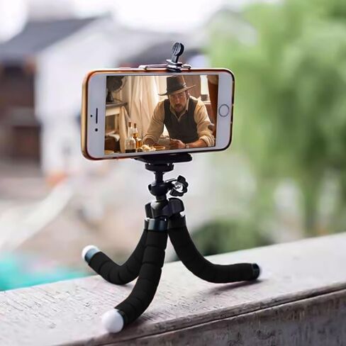 Tripod for Cell Phone, Steady Base for Selfies Video Calls & Tabletop Recording, Multi-Surface Compatibility for Home Office & Content Creation, Black in Saudi Arabia