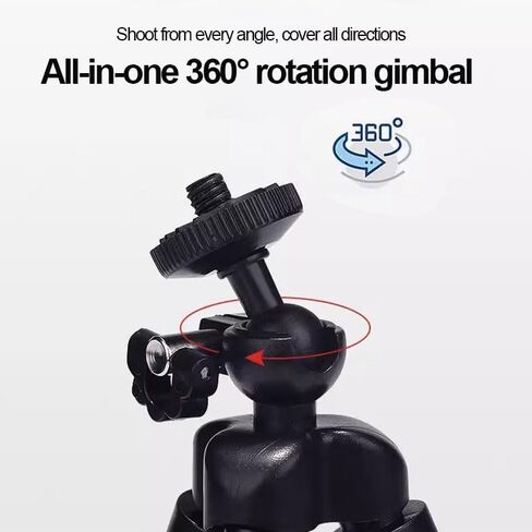 Tripod for Cell Phone, Steady Base for Selfies Video Calls & Tabletop Recording, Multi-Surface Compatibility for Home Office & Content Creation, Black in Saudi Arabia