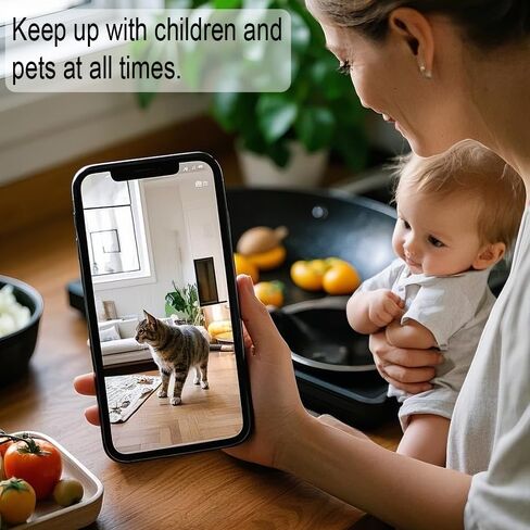 كاميرا مراقبة داخلية 2K، كاميرا لمراقبة الأطفال والحيوانات الأليفة بزاوية 360 درجة لأمن المنزل مع كاميرا واي فاي 5G/2.4 جيجا هرتز، صوت ثنائي الاتجاه، تتبع الحركة الذكية، رؤية ليلية، متوافقة مع Alexa in Kuwait