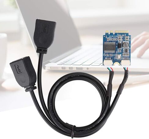 M.2 NGFF to USB Riser Card,Key A E to Double Port USB2.0 Interface Expansion Card,Cable Adapte,Easy Install and Convenient to Use in Saudi Arabia