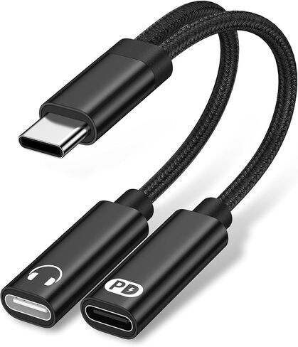 for Samsung Galaxy Headphone Adapter and Charger Adapter USB C 60W Fast Charging, USBC Splitter 1 in 2 Out Audio Cable for Samsung Galaxy S25 Ultra FE A17 A16 A36 A56 A35 iPhone 17, Stereo Earbuds in Saudi Arabia