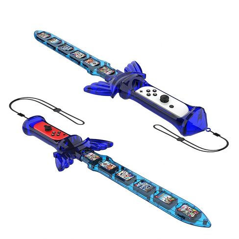 ملحقات سيف KOEBSHPE لجهاز نينتندو سويتش، ملحقات سيف Skyward لجهاز Switch Sports/Legend of Zelda: Tears of the Kingdom/Skyward Sword HD، مع 12 فتحة لبطاقة ألعاب Switch (أزرق) in Kuwait