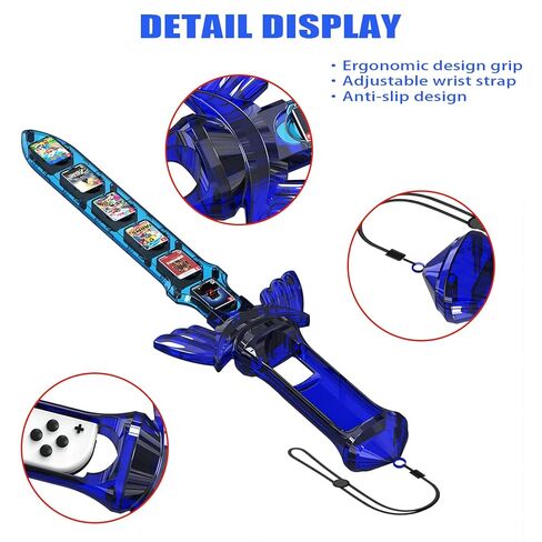 ملحقات سيف KOEBSHPE لجهاز نينتندو سويتش، ملحقات سيف Skyward لجهاز Switch Sports/Legend of Zelda: Tears of the Kingdom/Skyward Sword HD، مع 12 فتحة لبطاقة ألعاب Switch (أزرق) in Kuwait